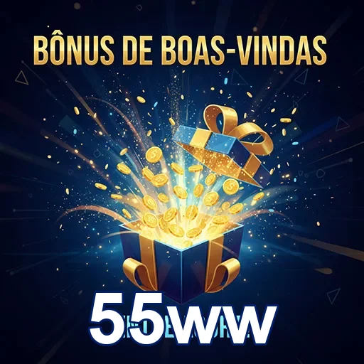 Imagem do bônus de boas-vindas do site 55ww, demonstrando promoções atrativas.