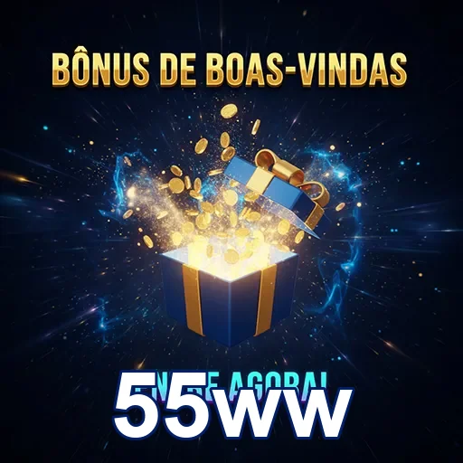 Imagem promocional de bônus de boas-vindas do site 55ww, destacando ofertas especiais.