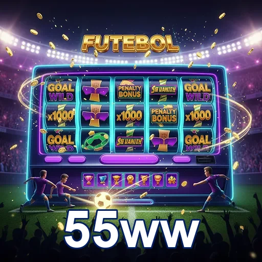 Imagem do jogo de slot 55ww inspirado no futebol, com gráficos vibrantes e elementos icônicos.
