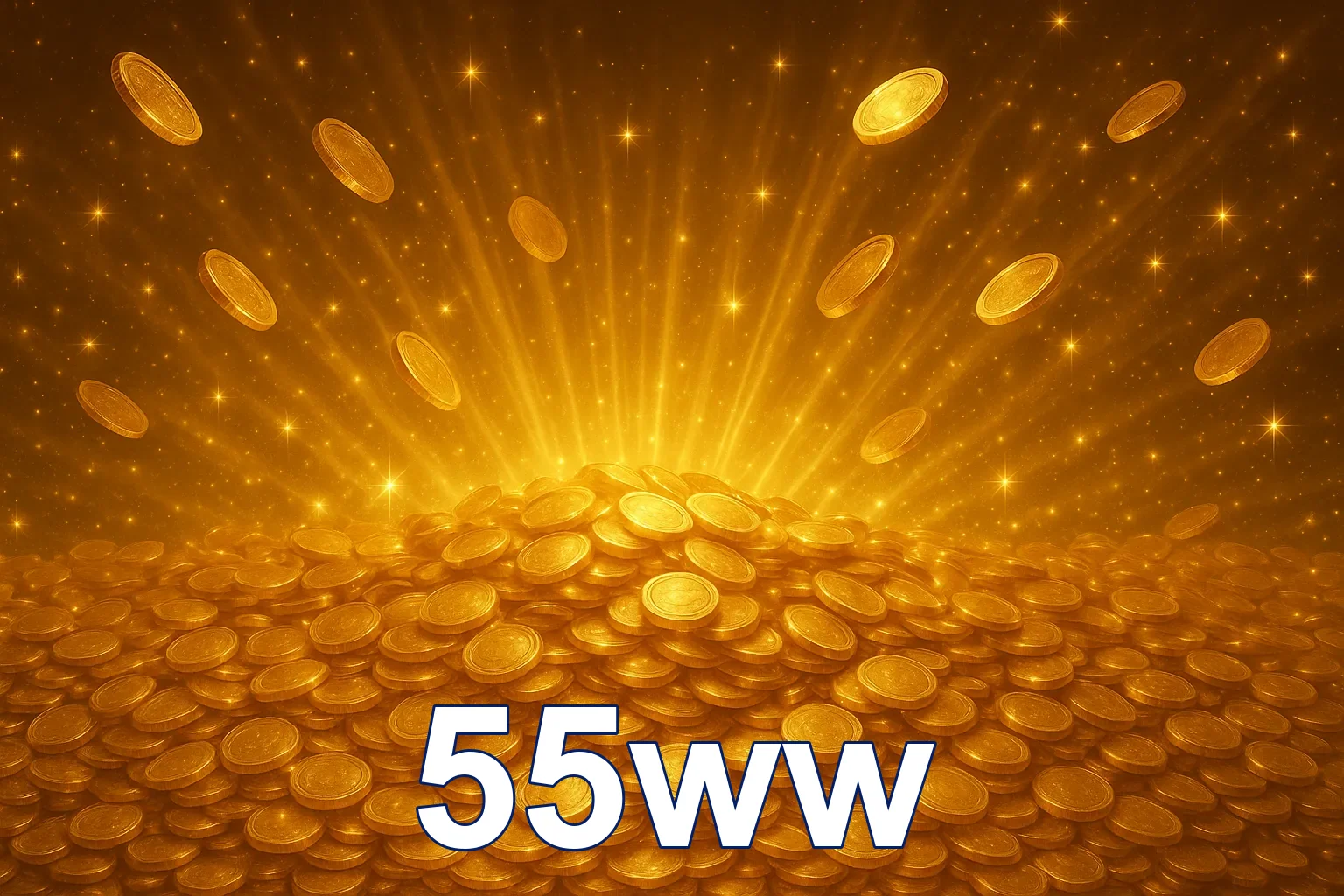 Pilha de moedas de ouro representando riqueza no site 55ww.