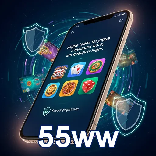 Jogador acessando slot games no app 55ww