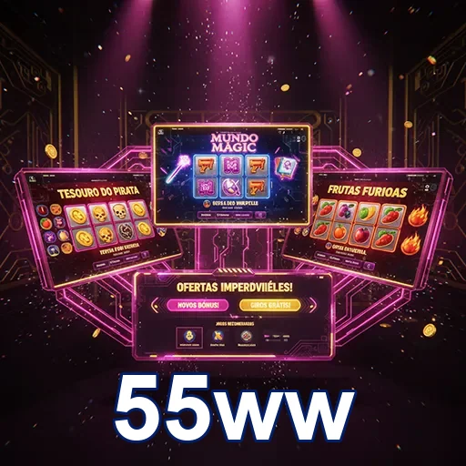 Logotipo do 55ww, representando o mundo mágico dos cassinos online.